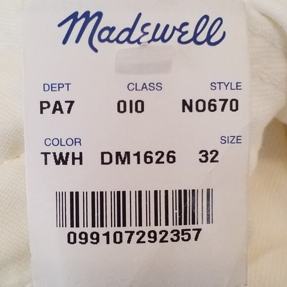 Madewell Harlow Wide-Leg Airy Denim Jeans White Size 32 NWT - Picture 6 of 8